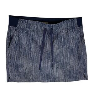 Athleta Navy White Dot Print Athleisure Skort Skirt Built-in Shorts Size 12